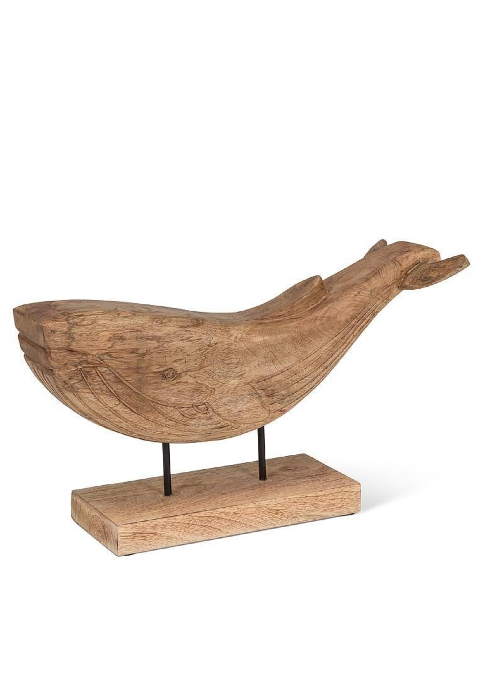 Swimming Whale on Stand Sculpture