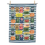 Sardine Tins on Stripes Kitchel Towel 20" x 28"