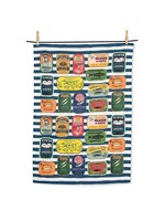 Sardine Tins on Stripes Kitchel Towel 20" x 28"