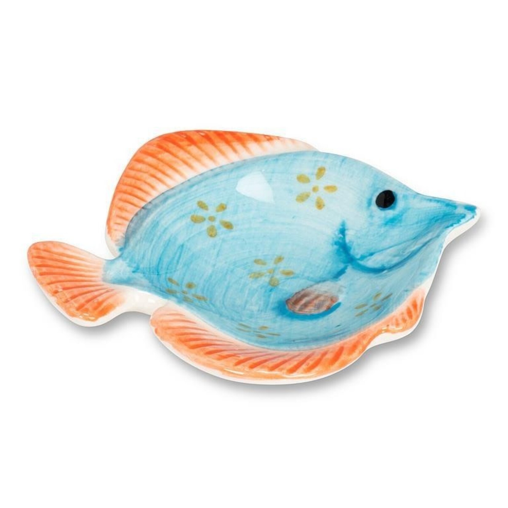 Small Fish Dish - Turquoise/Orange 3"