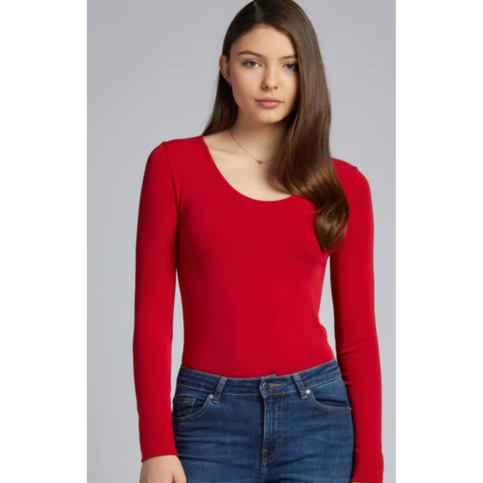 C'est Moi cebt1202-BAMBOO LONG SLEEVE SCOOP-ONE SIZE