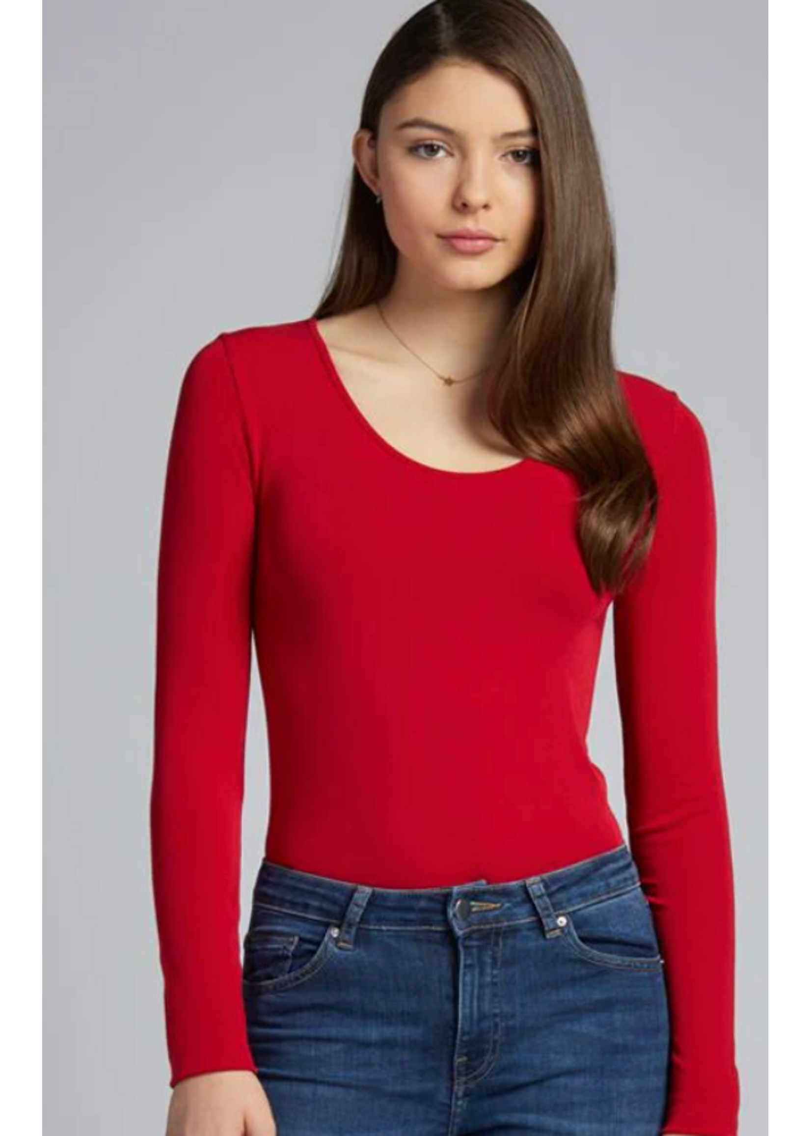 C'est Moi cebt1202-BAMBOO LONG SLEEVE SCOOP-ONE SIZE