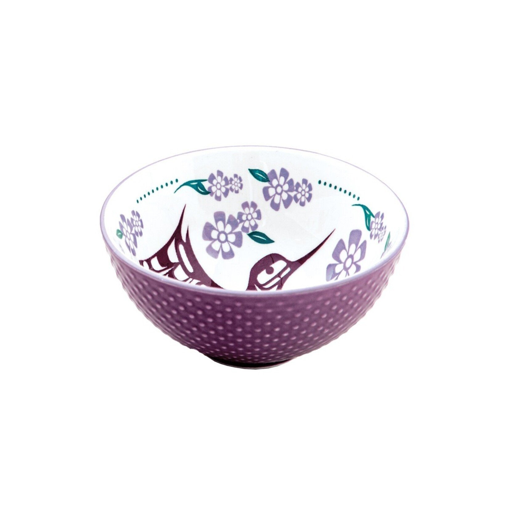 Porcelain Art Bowl - Purple Hummingbird