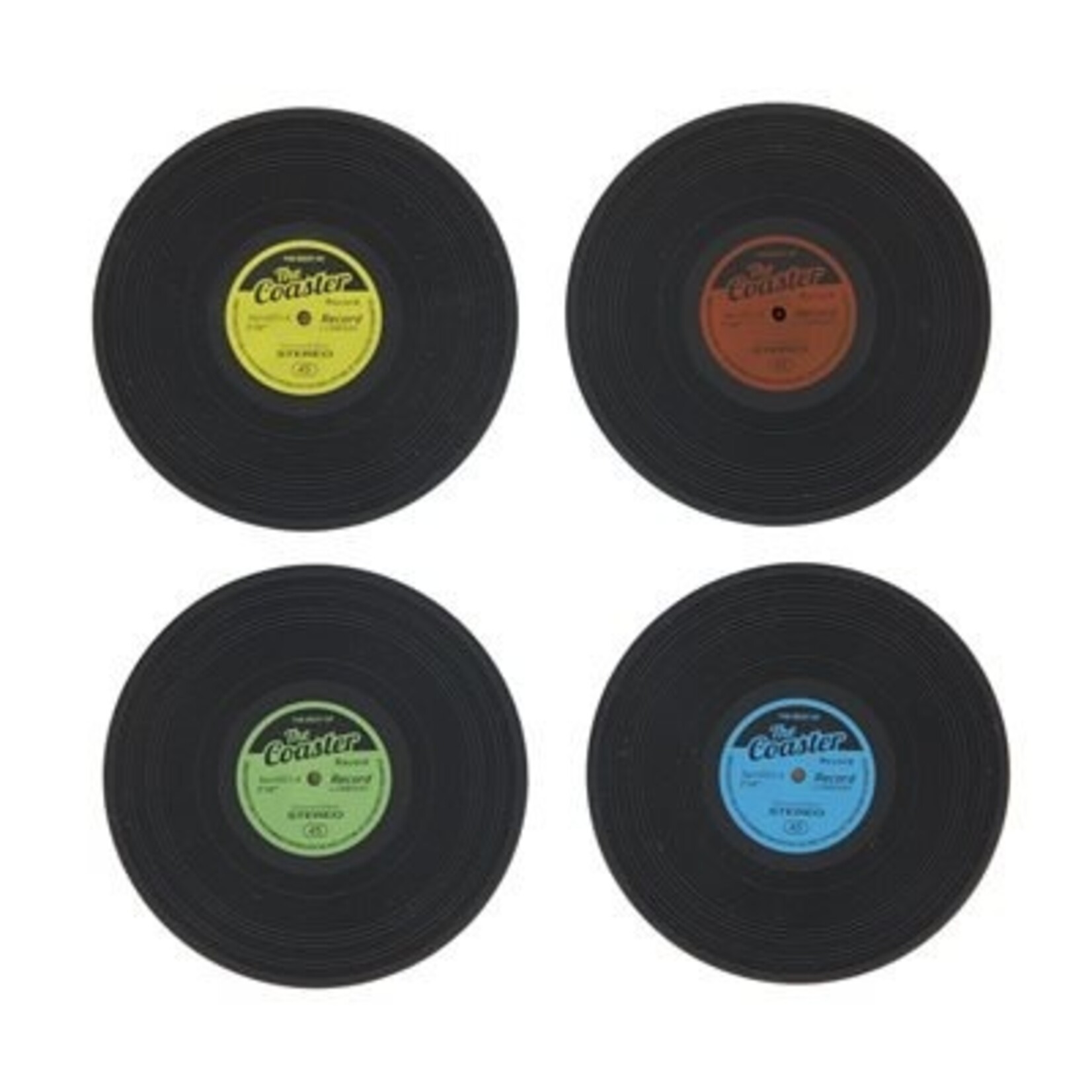 VINYL RECORD SILICONE COASTERS  4-PACK