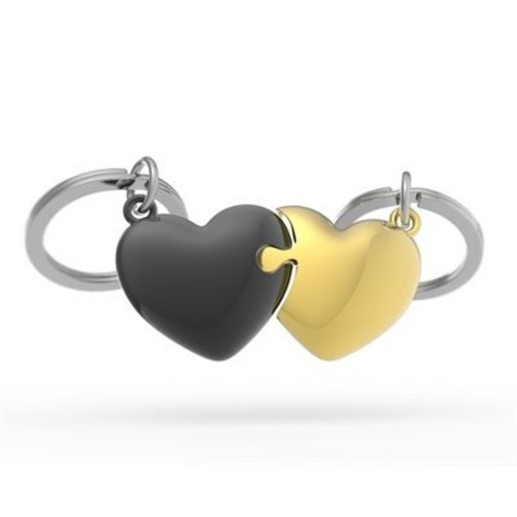Keychain - Black/Gold Hearts