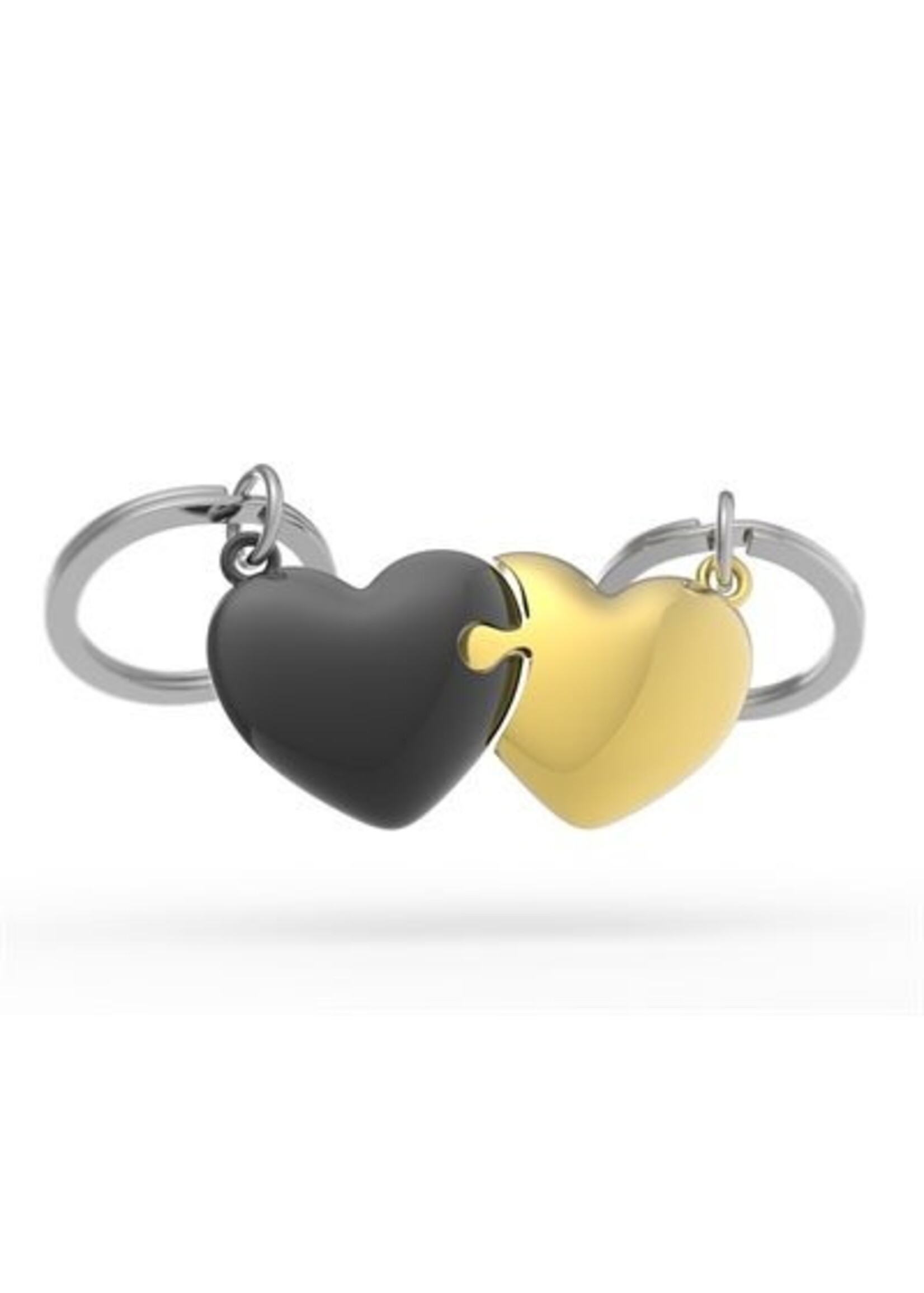 Keychain - Black/Gold Hearts