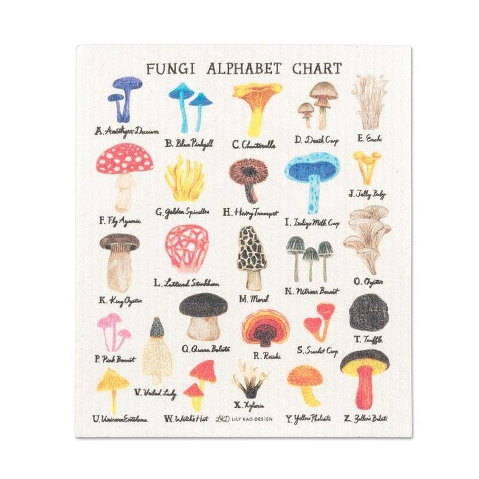 Mushroom Alphabet Dishcloth
