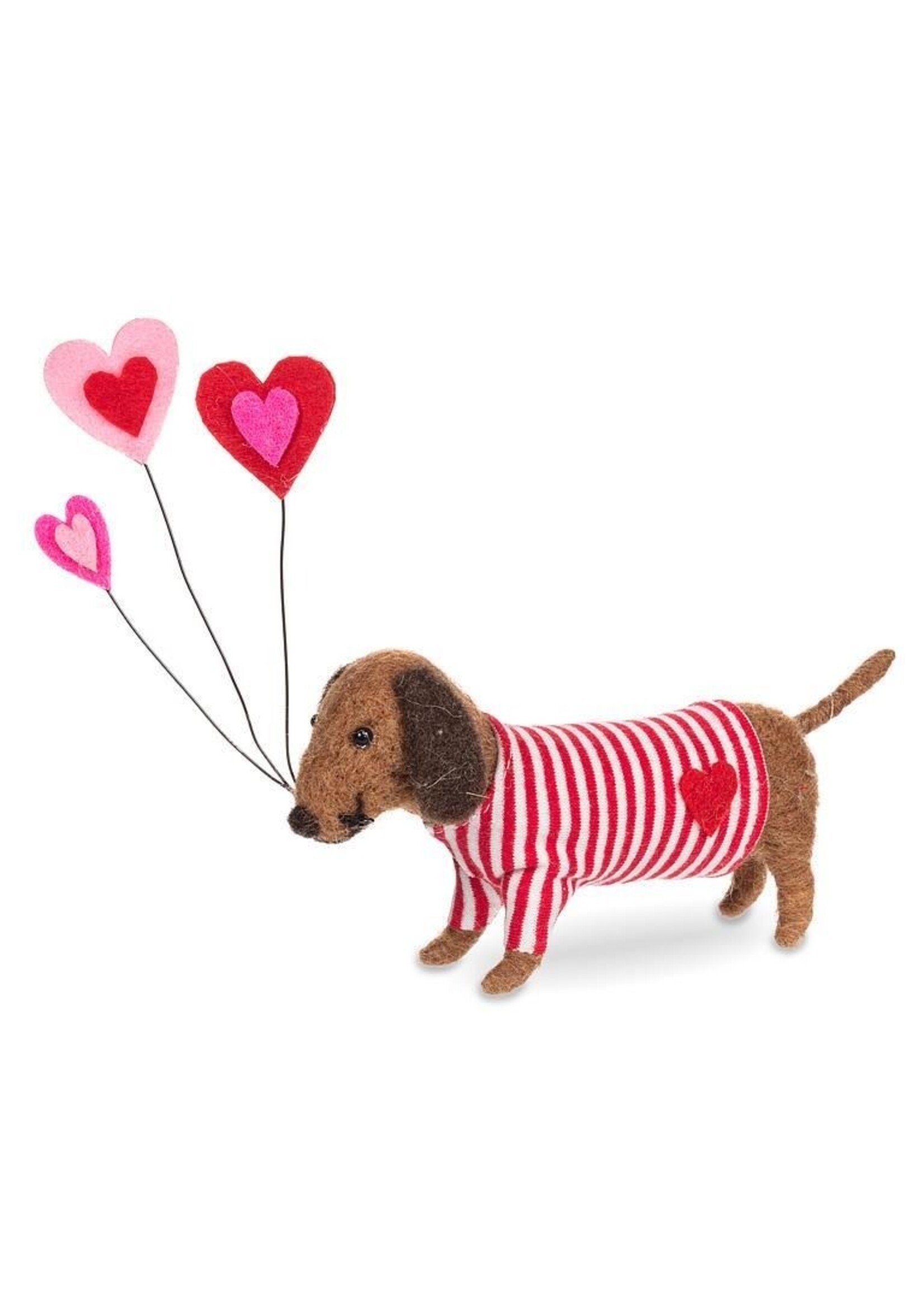 Valentine Dachshund with Hearts