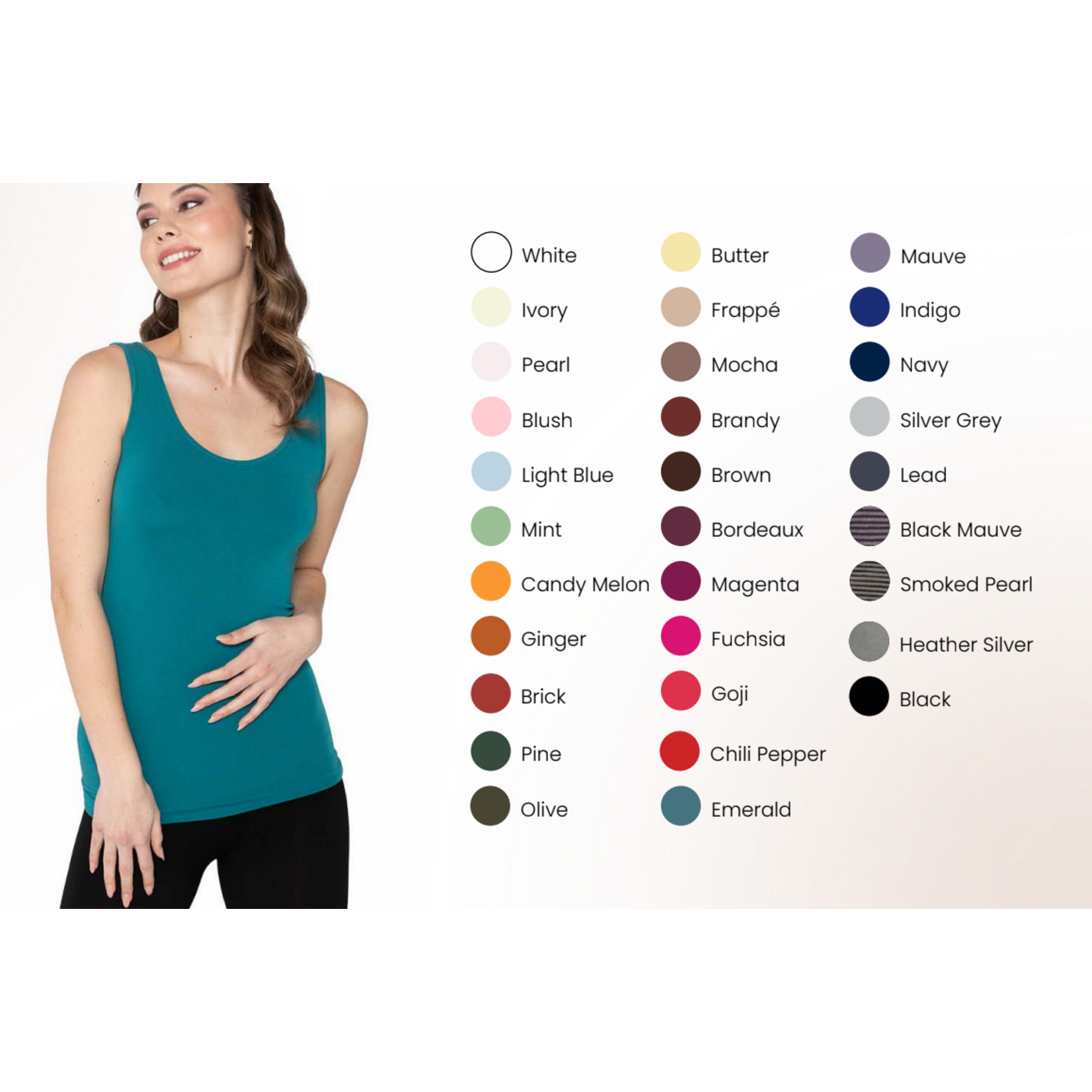 C'est Moi Bamboo Double Scoop Tank Top