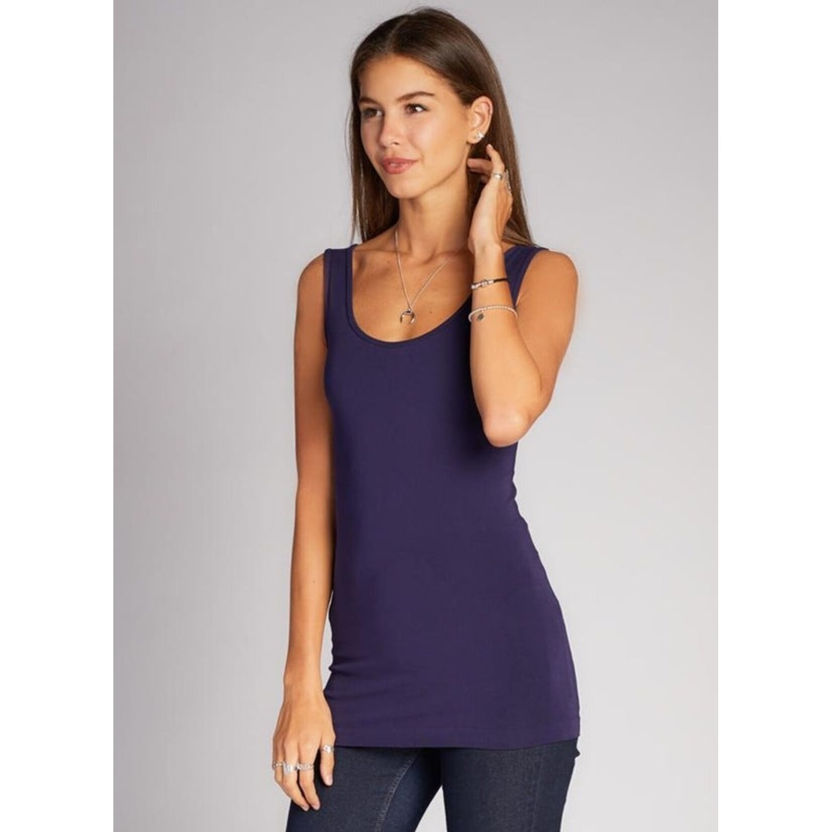 C'est Moi Bamboo Double Scoop Tank Top