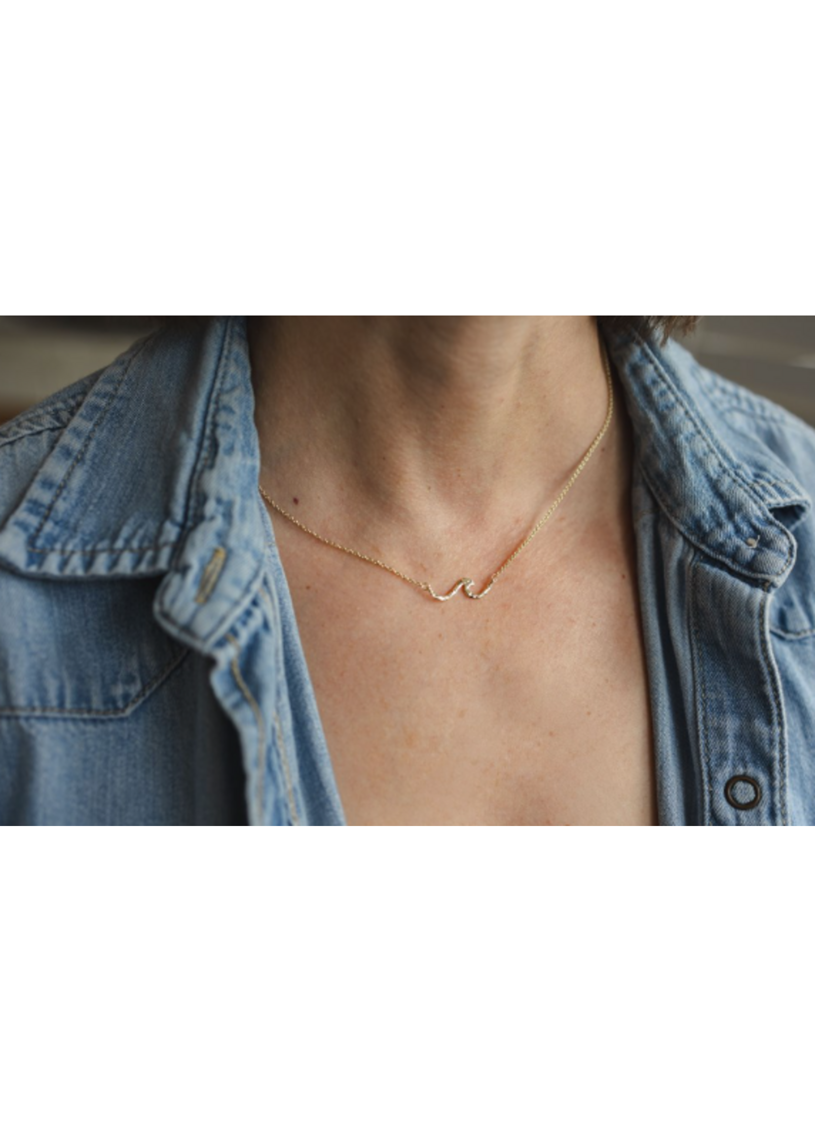 Glee Tiny Wave Necklace - 17"-20" (Sterling Plated)