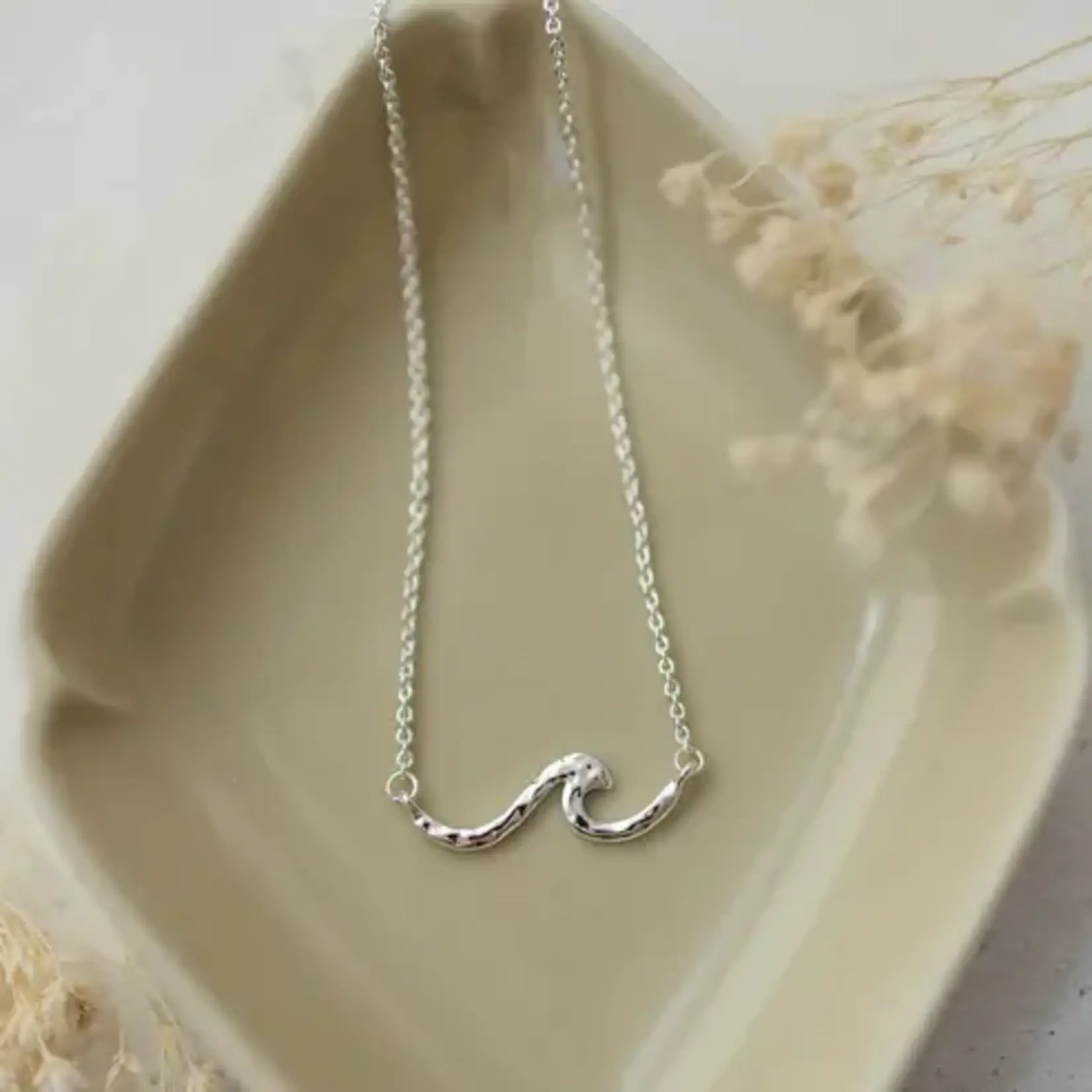 Glee Tiny Wave Necklace - 17"-20" (Sterling Plated)