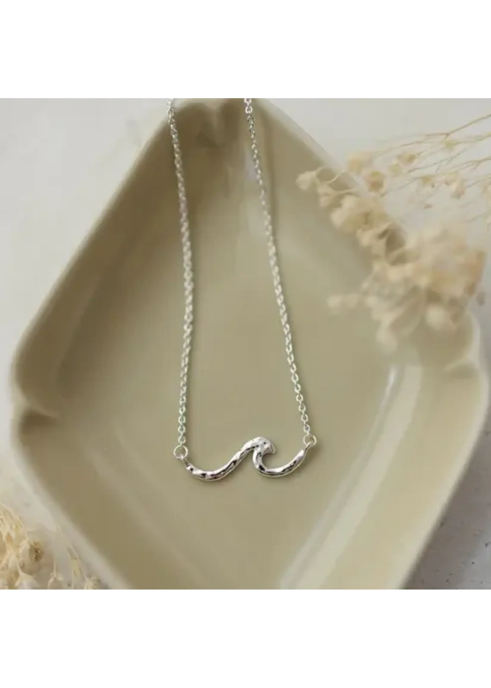 Glee Tiny Wave Necklace - 17"-20" (Sterling Plated)