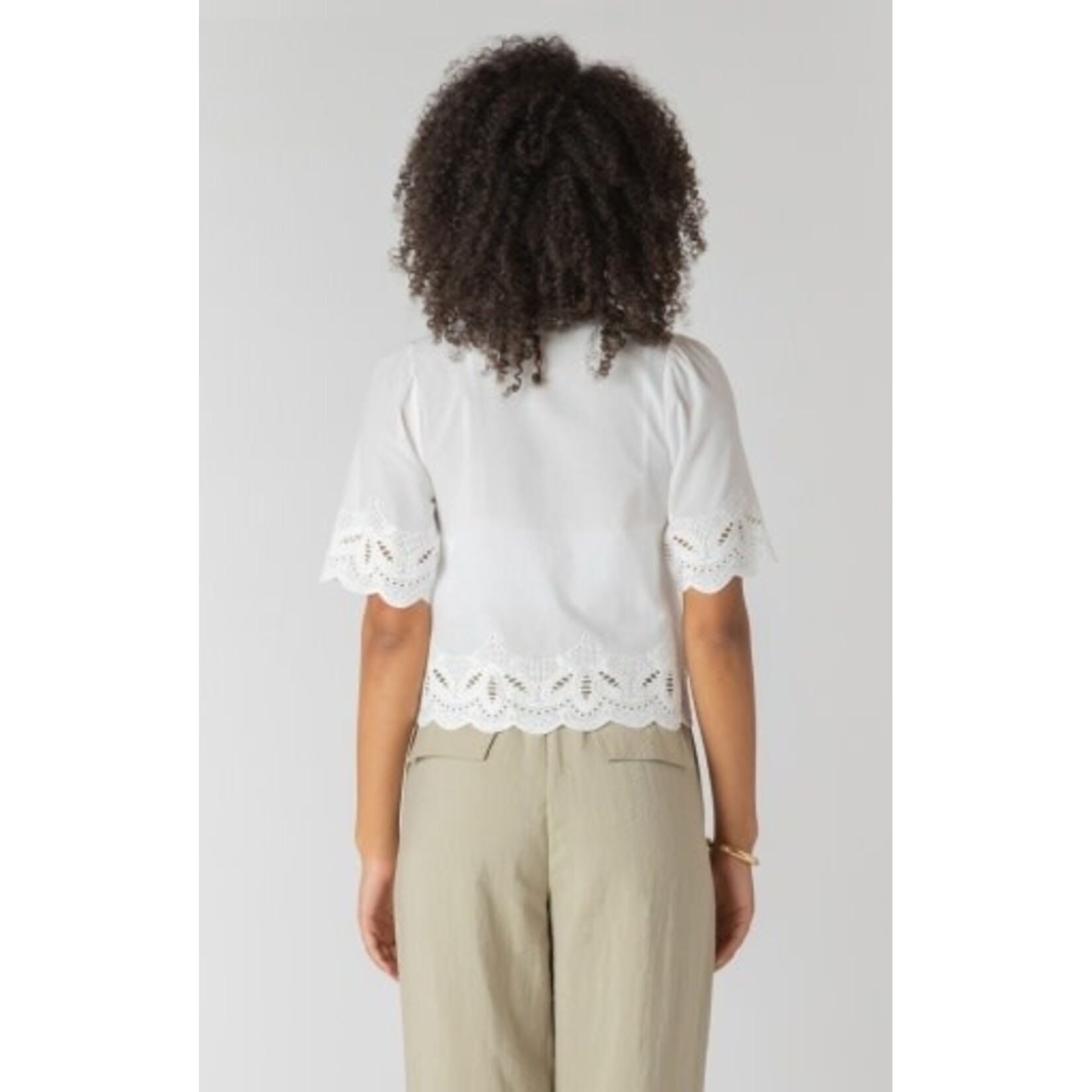 Room 34 2723740 DG - Eyelet Trim Blouse