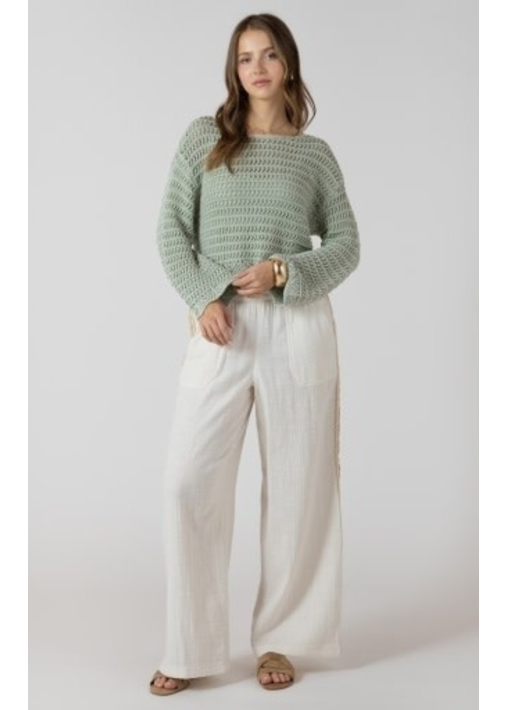 Dex Clothing 2727005 D Scalloped Hem Open Stitch Sweater