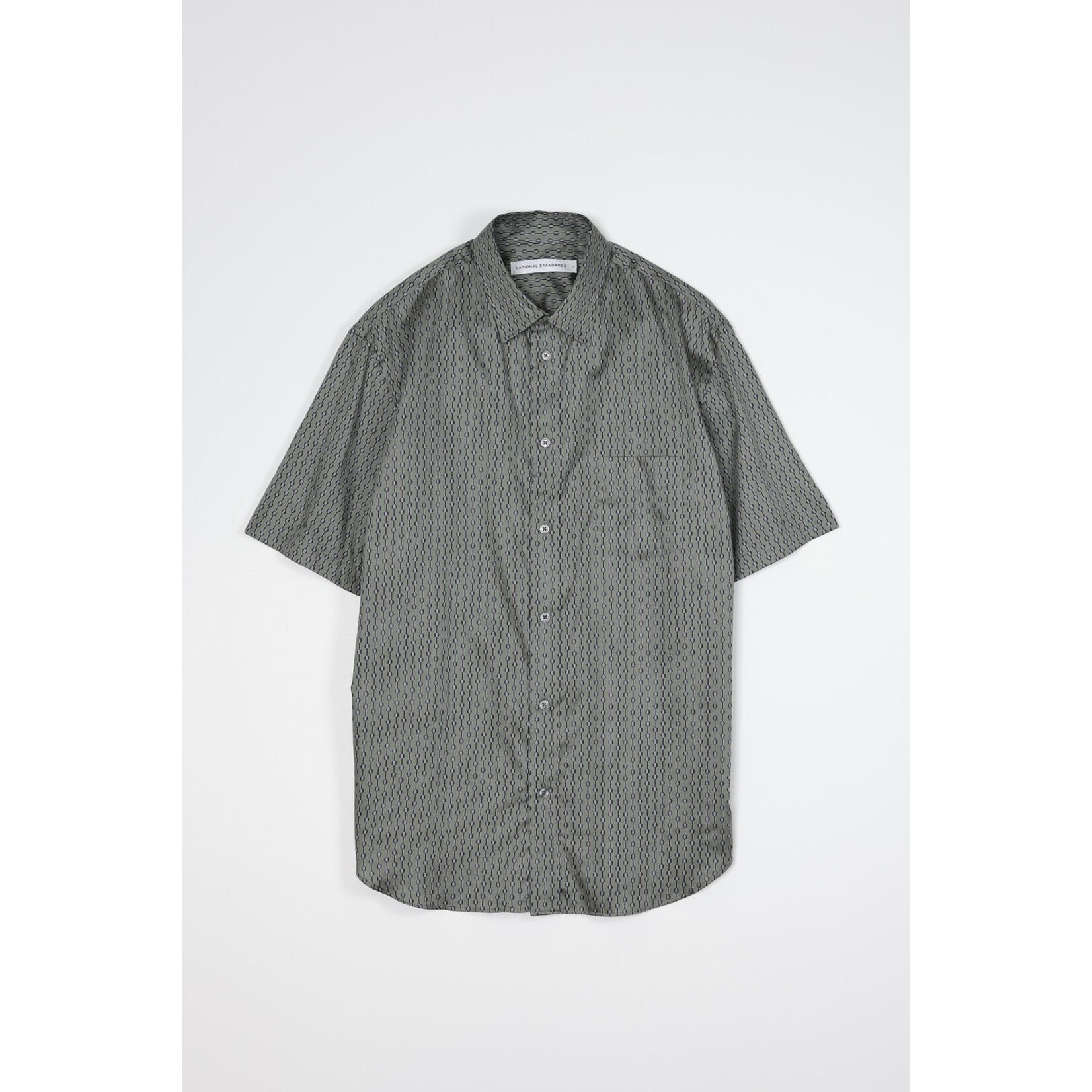 National Standards NS1191  - Japanese Short Sleeve Shirt - Dotted Stripe Print