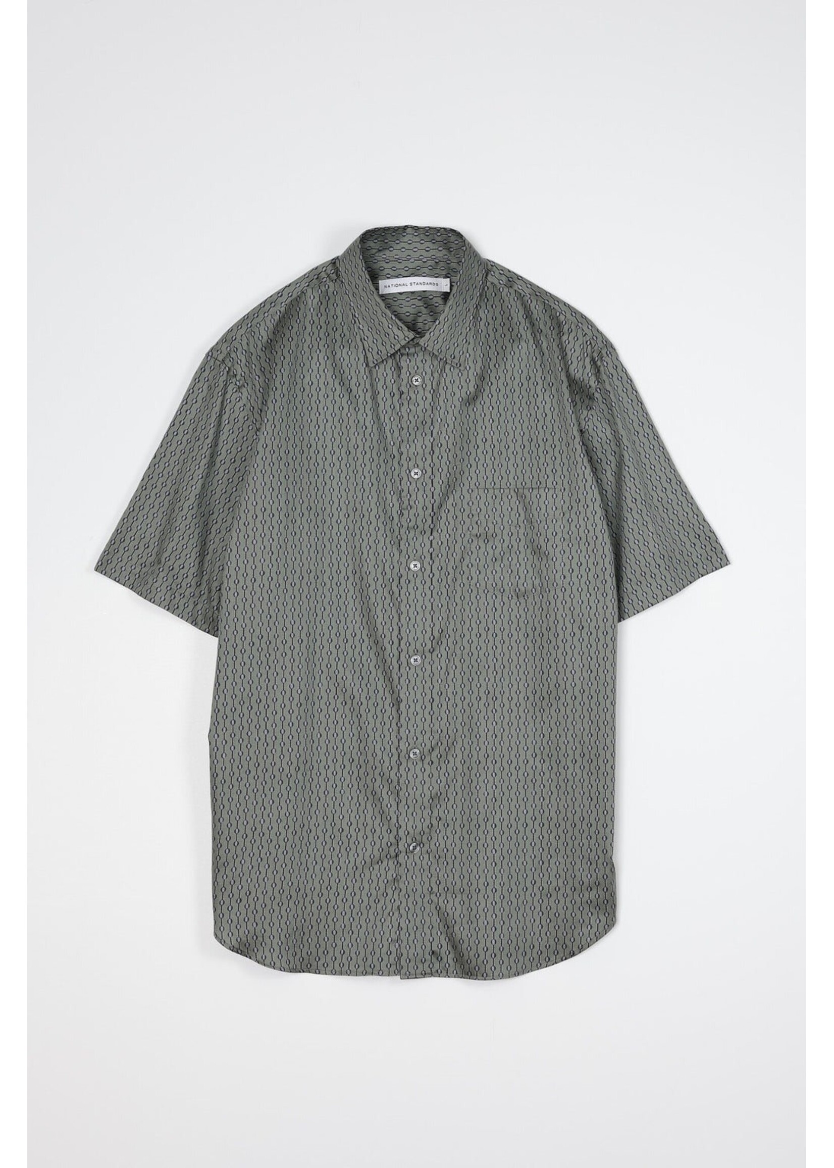 National Standards NS1191  - Japanese Short Sleeve Shirt - Dotted Stripe Print