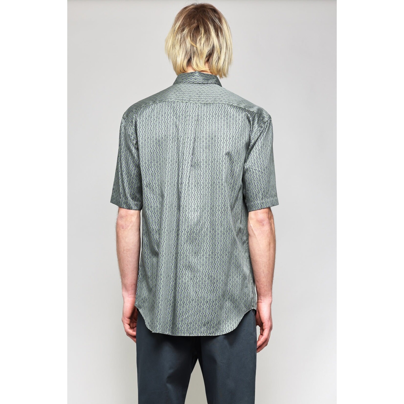 National Standards NS1191  - Japanese Short Sleeve Shirt - Dotted Stripe Print