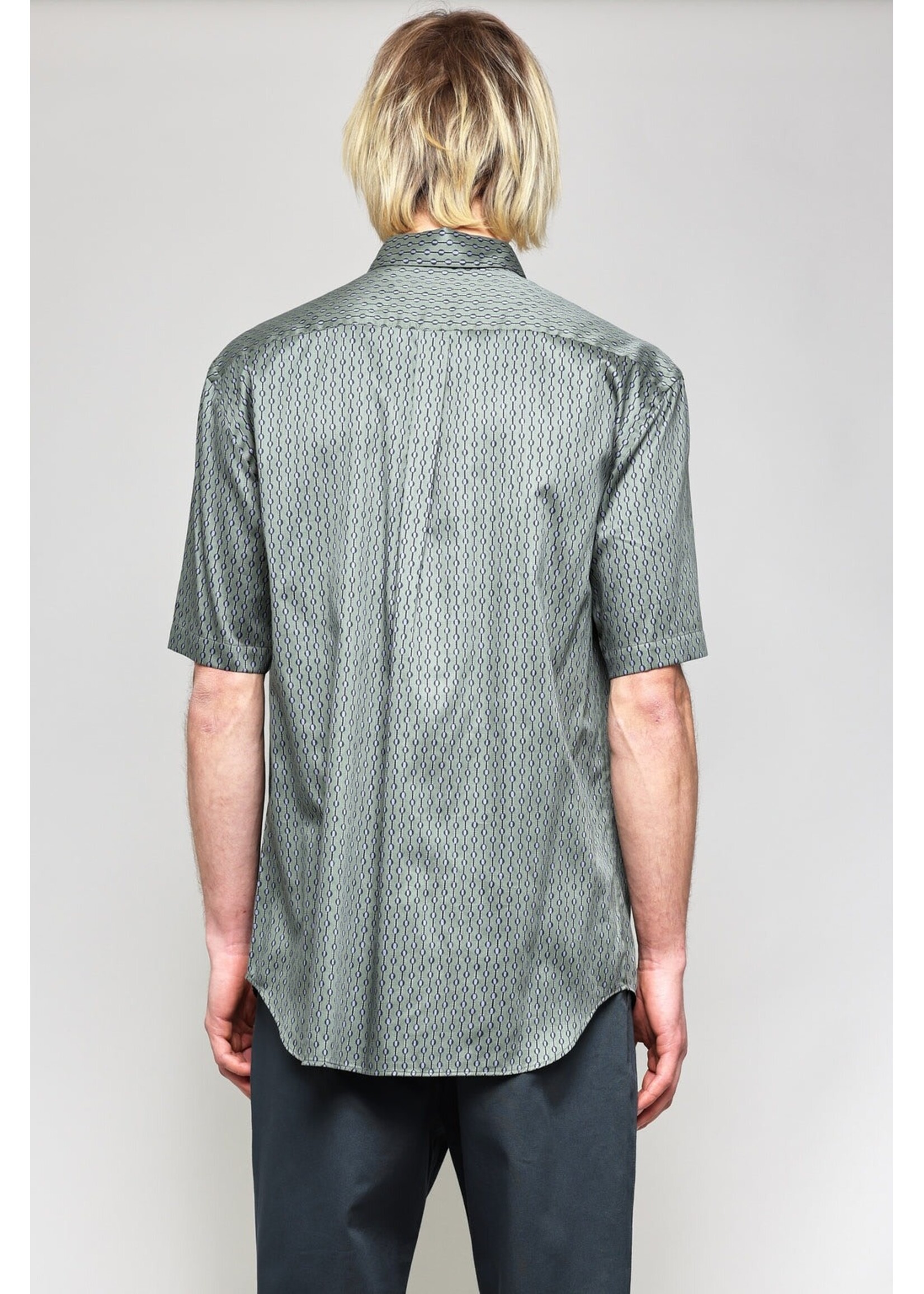 National Standards NS1191  - Japanese Short Sleeve Shirt - Dotted Stripe Print