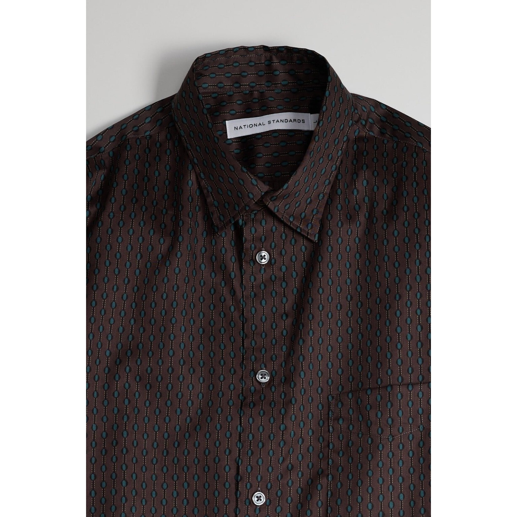 National Standards NS1191  - Japanese Short Sleeve Shirt - Dotted Stripe Print