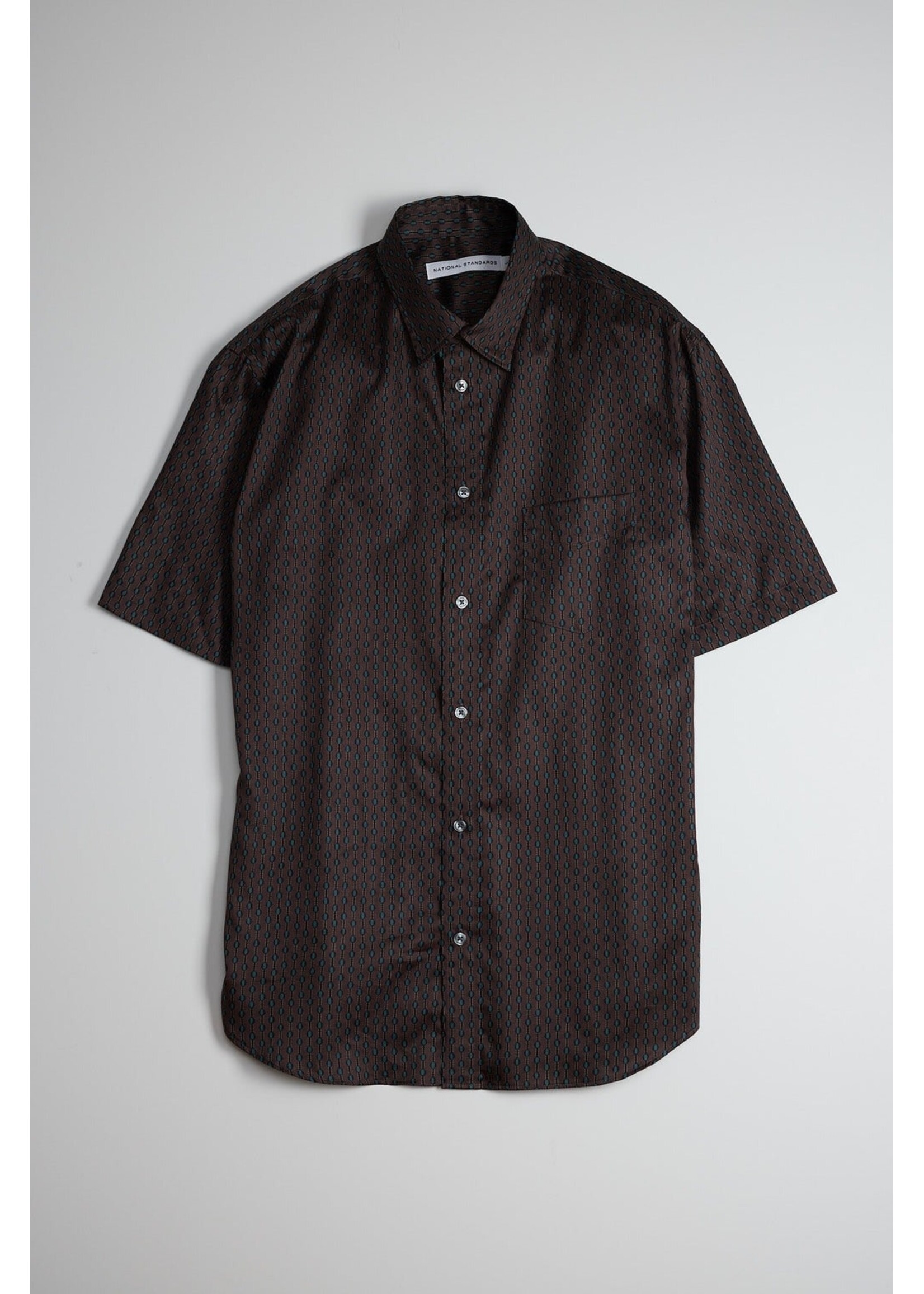 National Standards NS1191  - Japanese Short Sleeve Shirt - Dotted Stripe Print