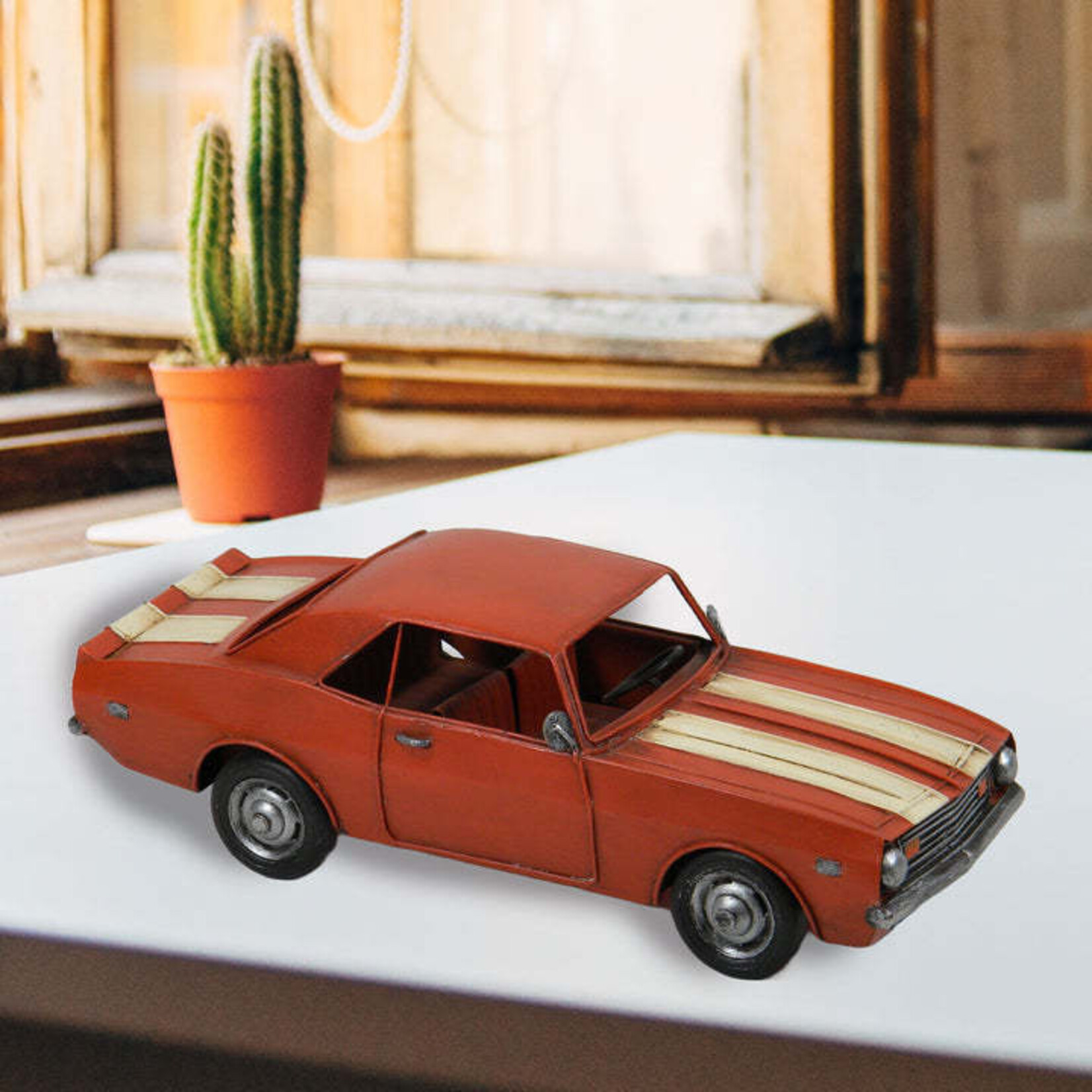 Panam Décor & Gifts Orange Classic Mustang Metal Car