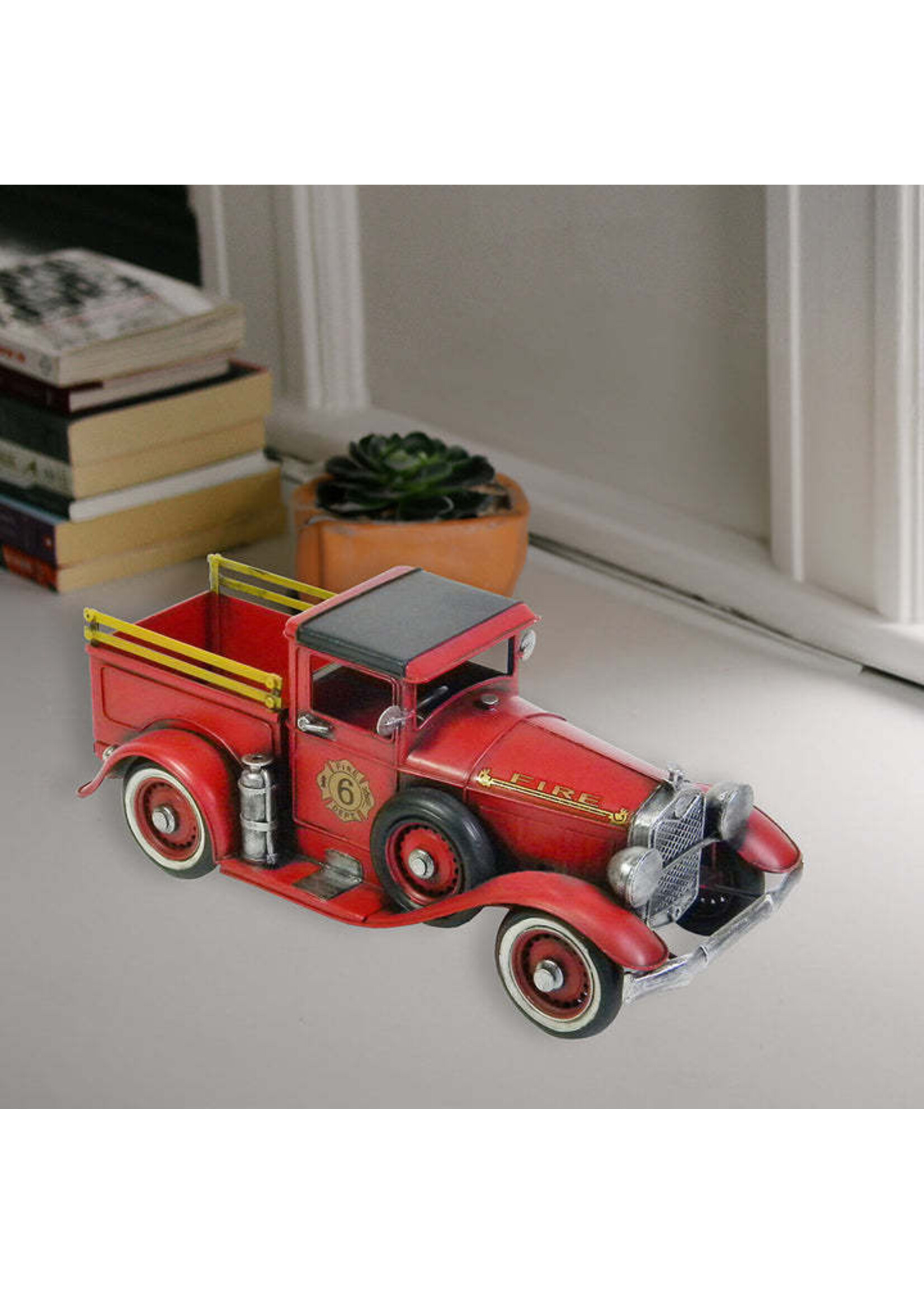 Panam Décor & Gifts No. 6 Metal Firetruck Figurine