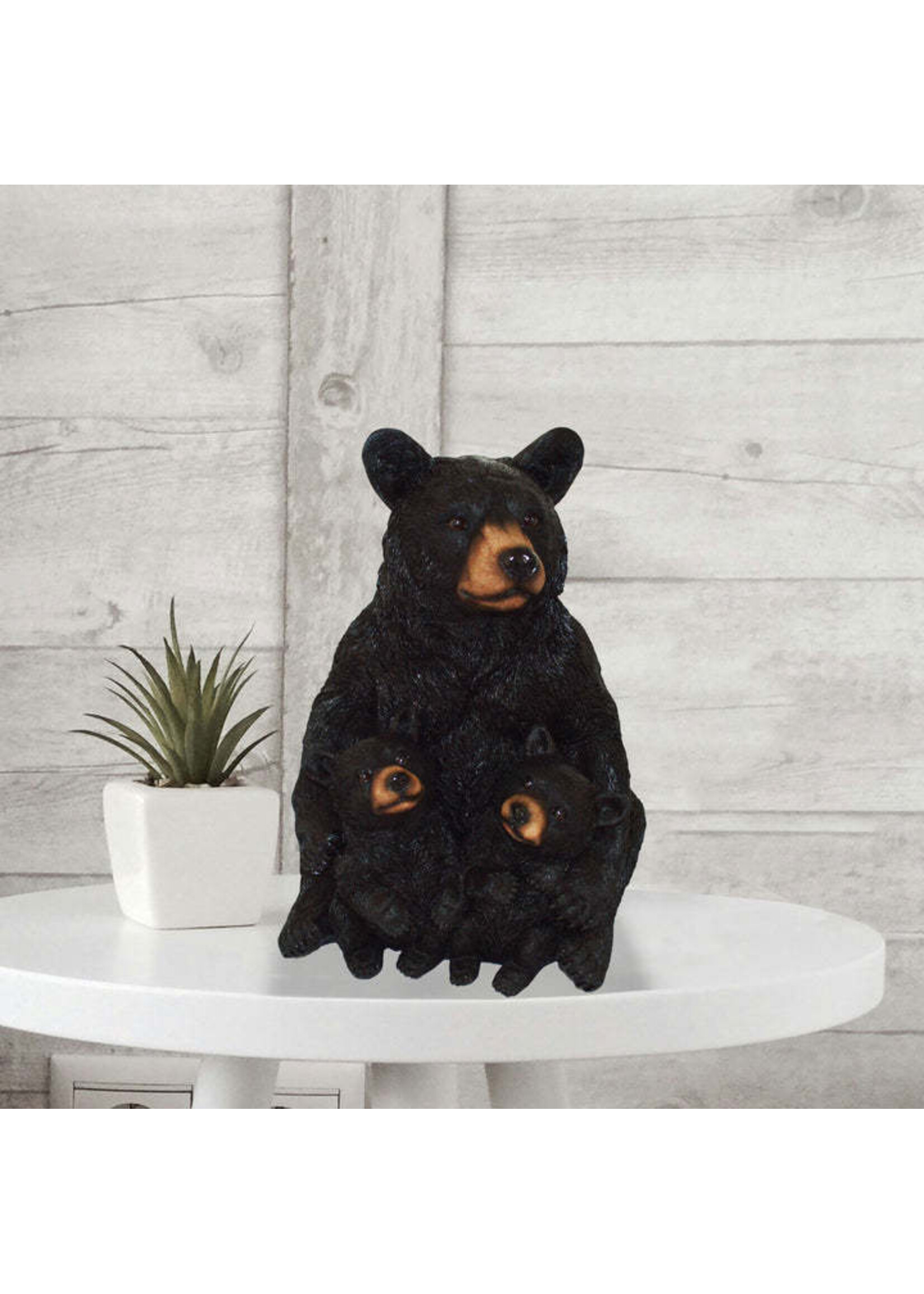 Panam Décor & Gifts Mother and Cubs Black Bears Figurine