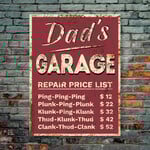 Panam Décor & Gifts Dad's Garage Pricelist Sign