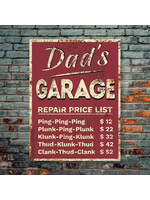 Panam Décor & Gifts Dad's Garage Pricelist Sign