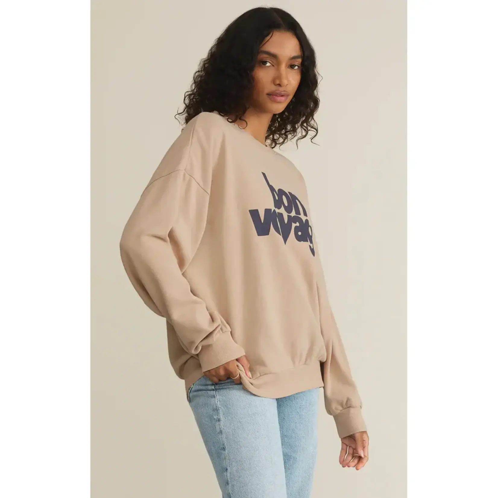 Z Supply GT251450 - Bon Voyage Sunday Sweatshirt (Parchment)