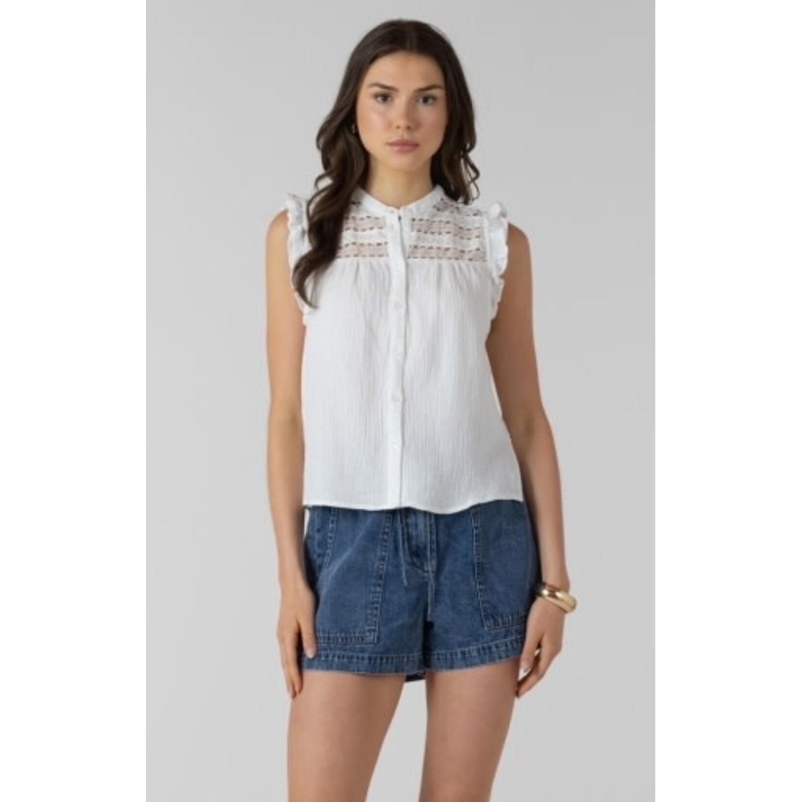Dex Clothing 2723512 D - Lace Insert Button Front Blouse