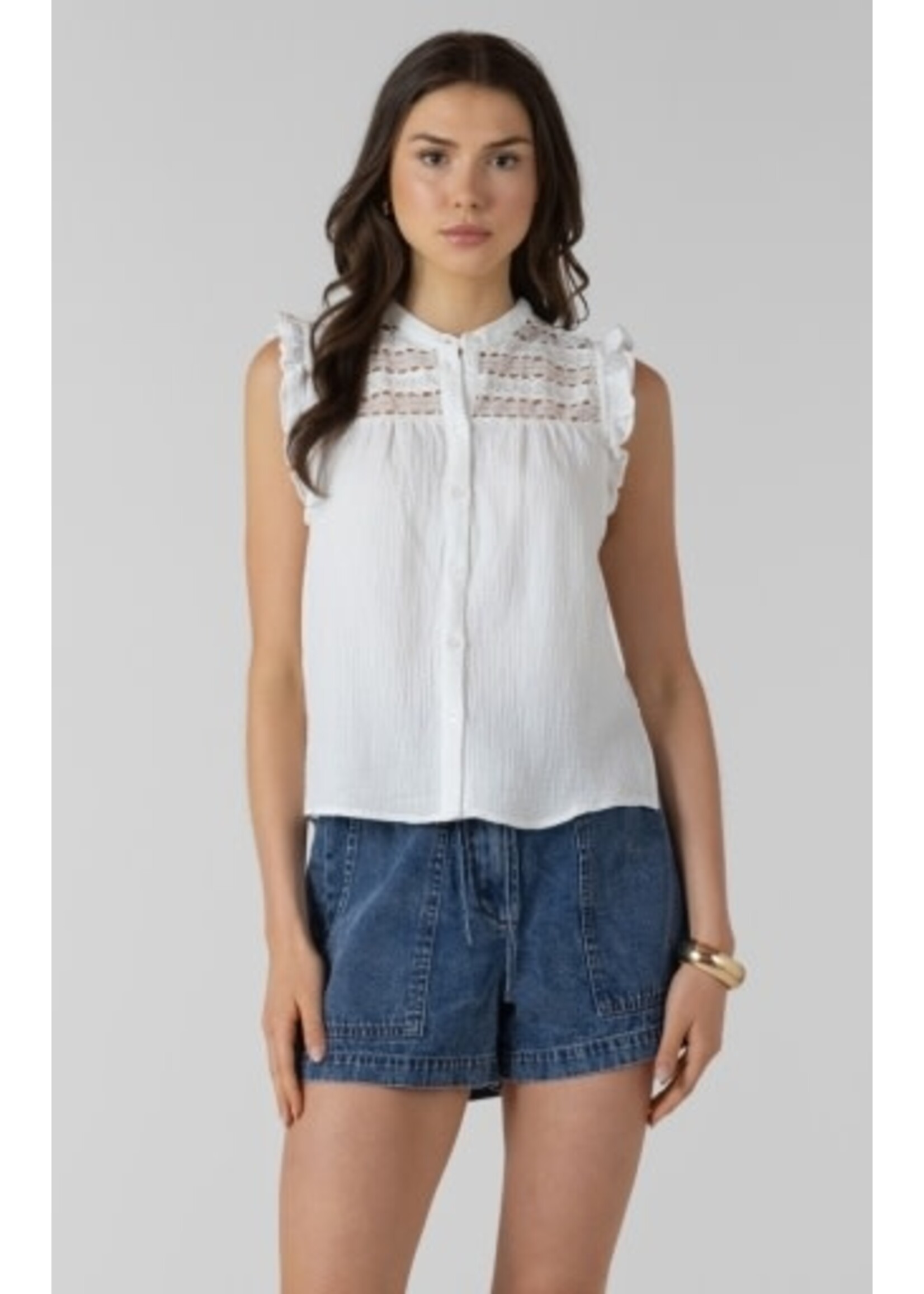 Dex Clothing 2723512 D - Lace Insert Button Front Blouse