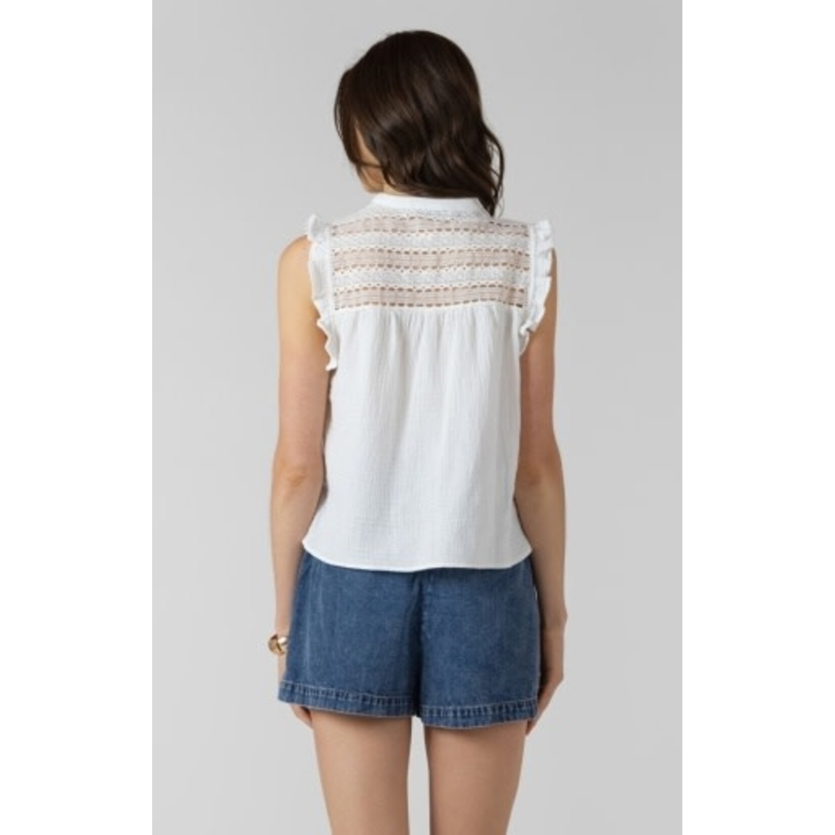Dex Clothing 2723512 D - Lace Insert Button Front Blouse