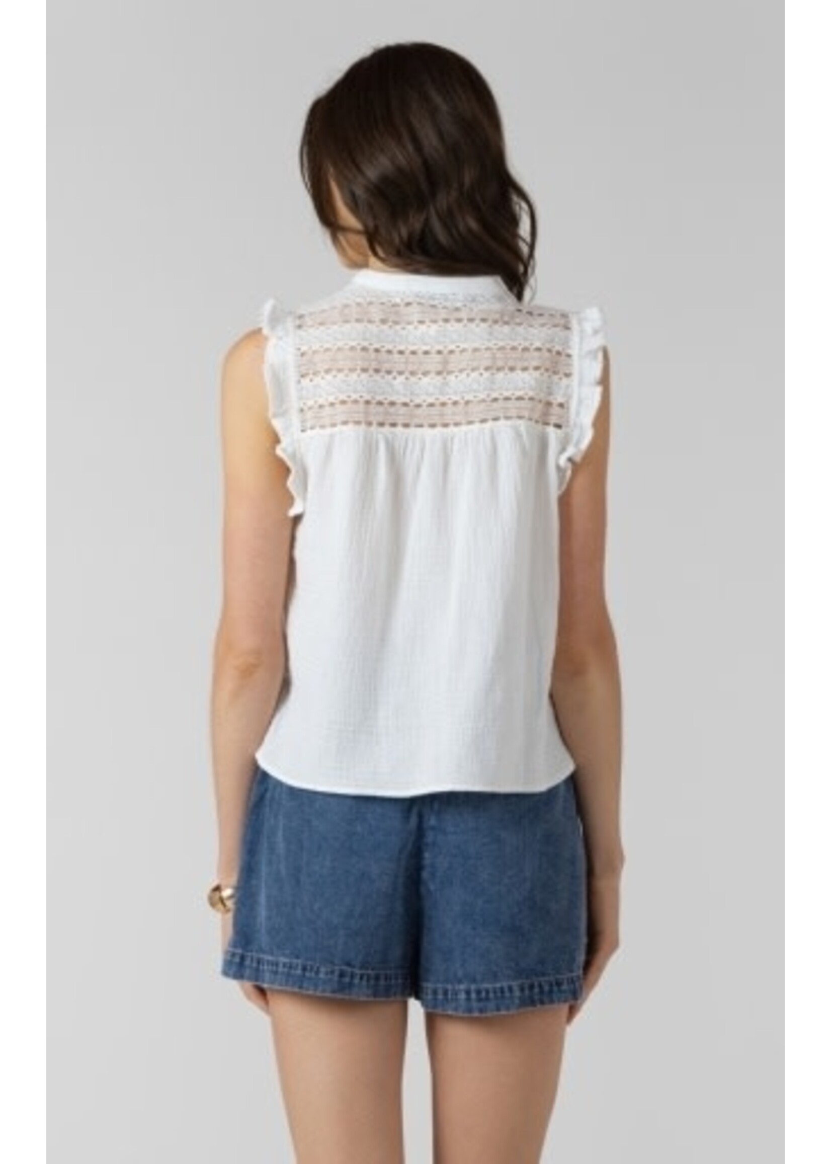 Dex Clothing 2723512 D - Lace Insert Button Front Blouse