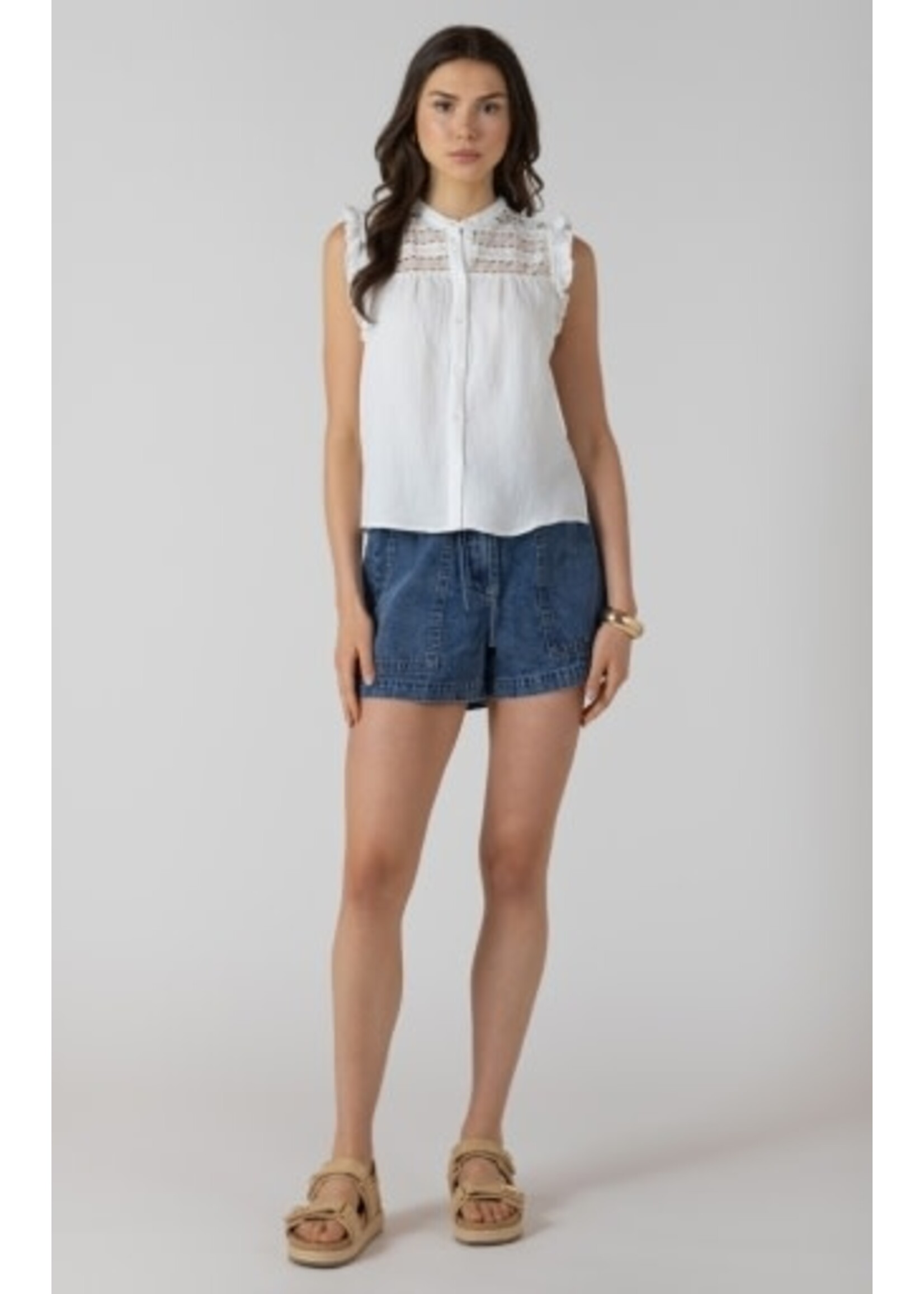 Dex Clothing 2723512 D - Lace Insert Button Front Blouse