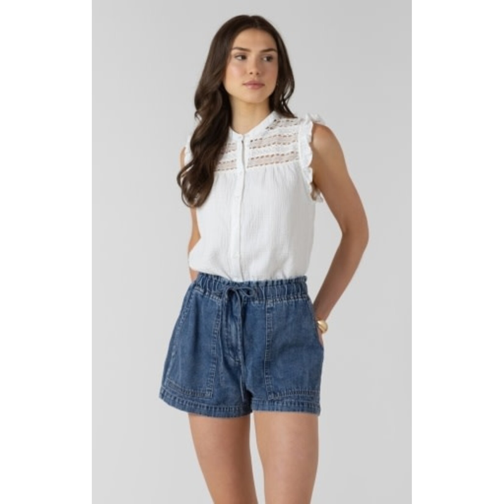 Dex Clothing 2723512 D - Lace Insert Button Front Blouse