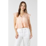Dex Clothing Lace Trim Soft Peplum Blouse