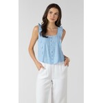 Dex Clothing Pintuck Ruffle Detail Tank