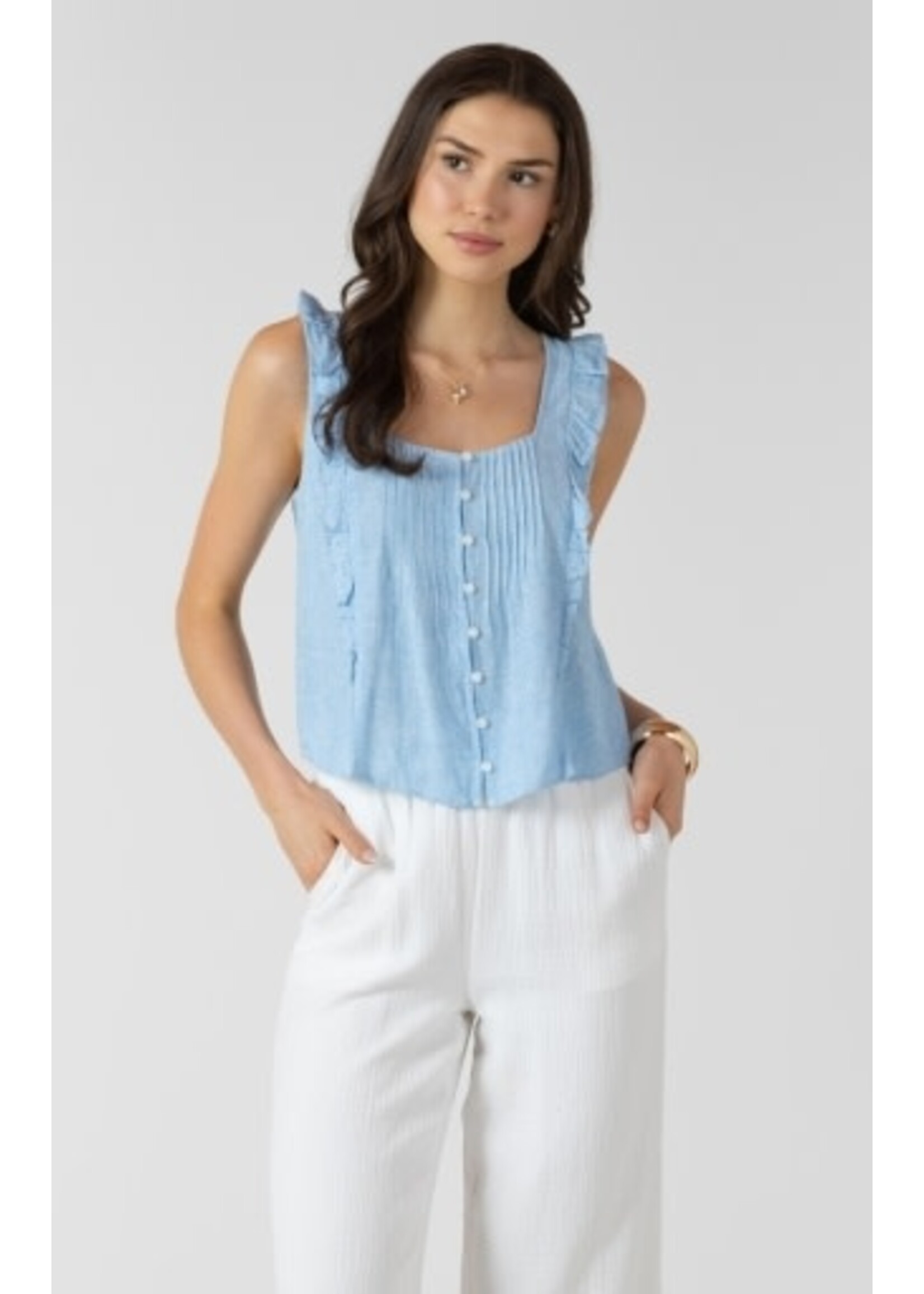 Dex Clothing 2723726 D - Pintuck Ruffle Detail Tank