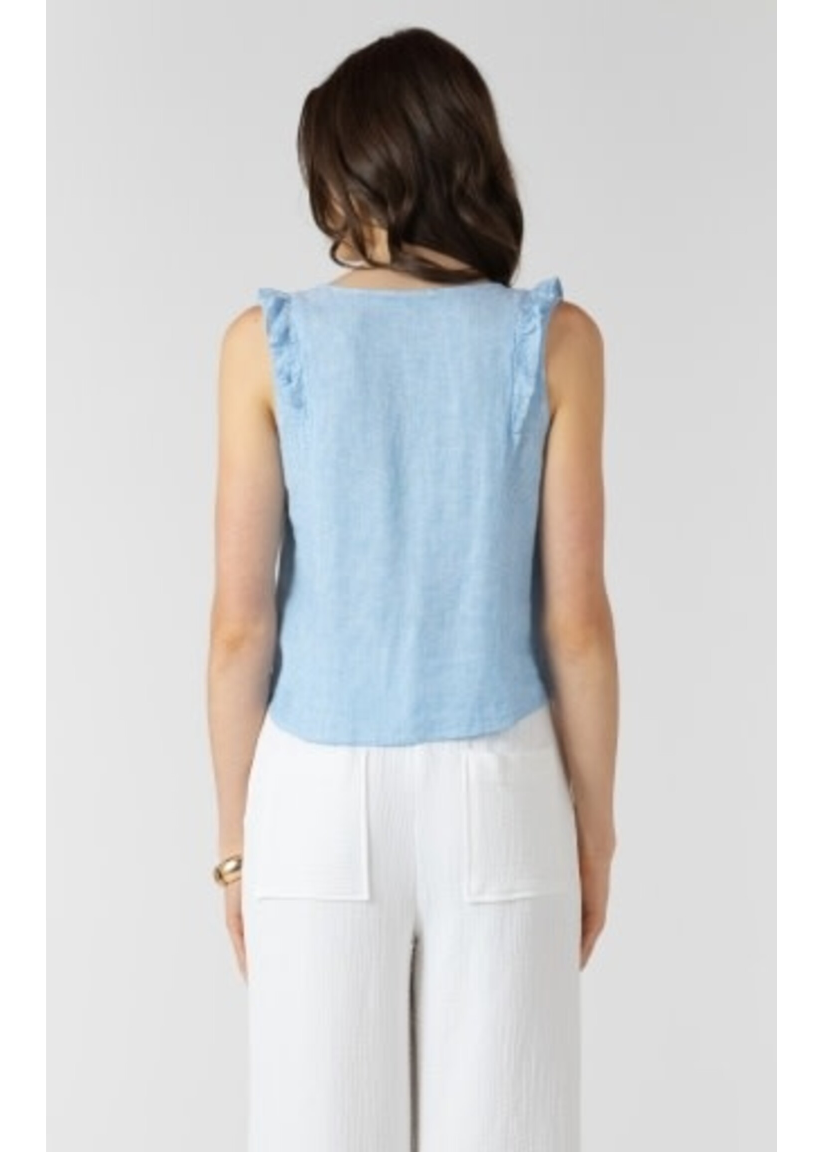 Dex Clothing 2723726 D - Pintuck Ruffle Detail Tank