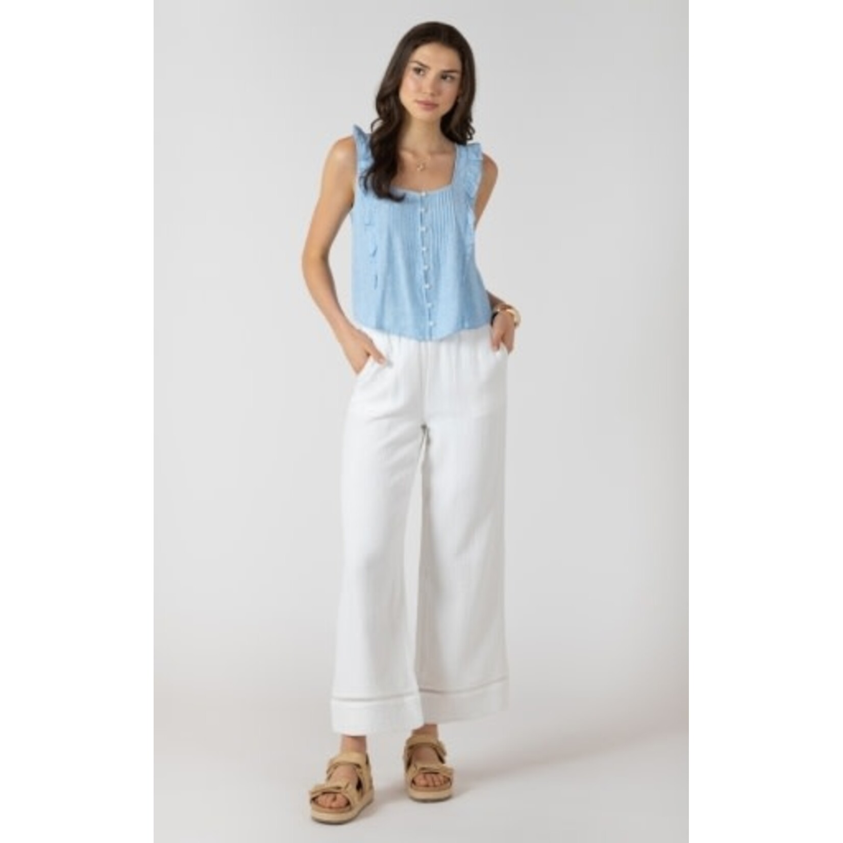 Dex Clothing 2723726 D - Pintuck Ruffle Detail Tank