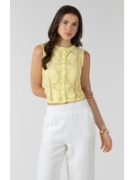 Dex Clothing Lace Cutout Button Front Tank