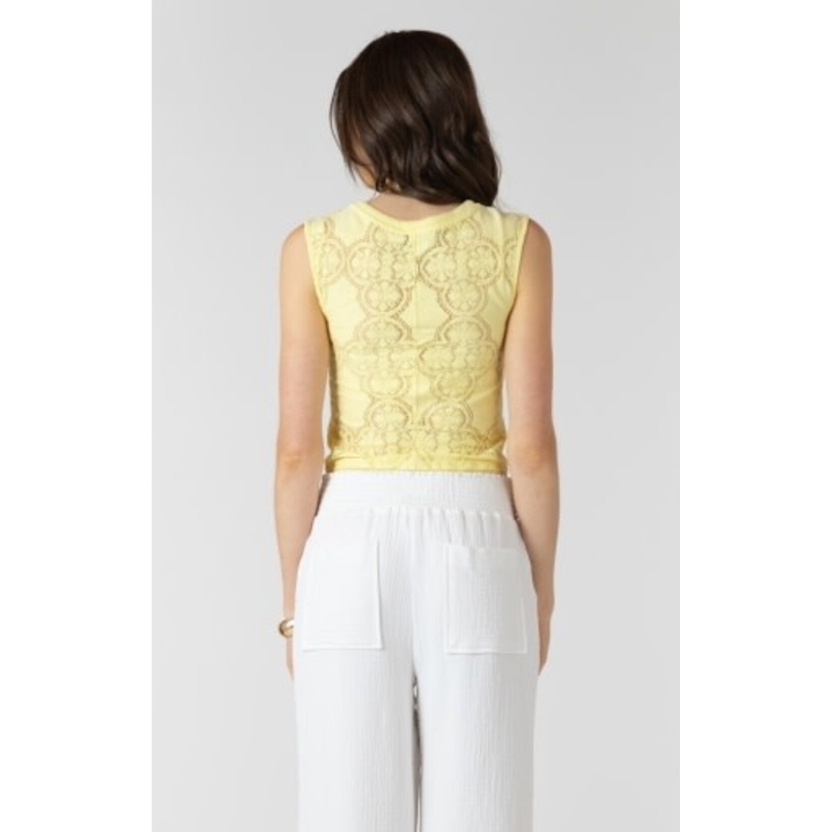 Dex Clothing 2724201 D - Lace Cutout Button Front Tank