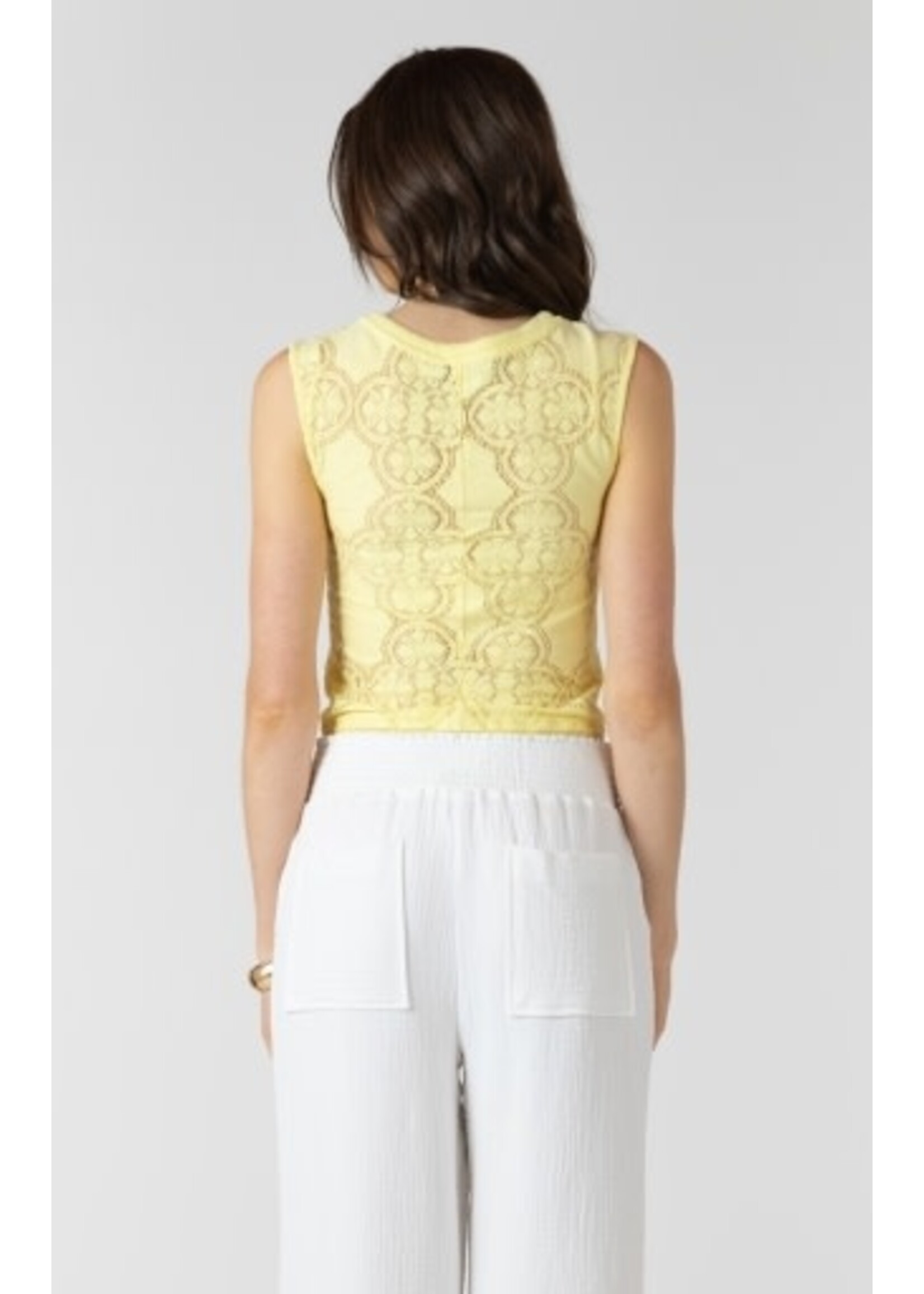 Dex Clothing 2724201 D - Lace Cutout Button Front Tank