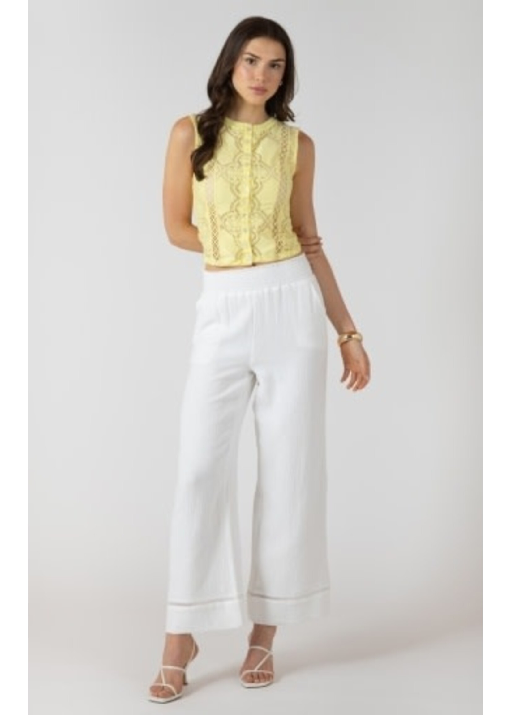 Dex Clothing 2724201 D - Lace Cutout Button Front Tank