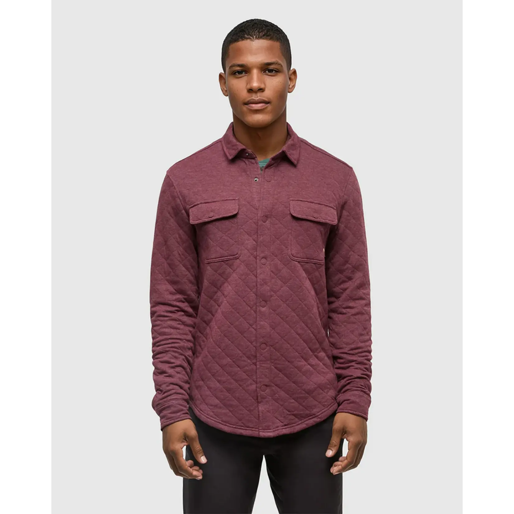 Tentree Men's Quilted Colville Shacket (Deep Burgundy Heather - Large)