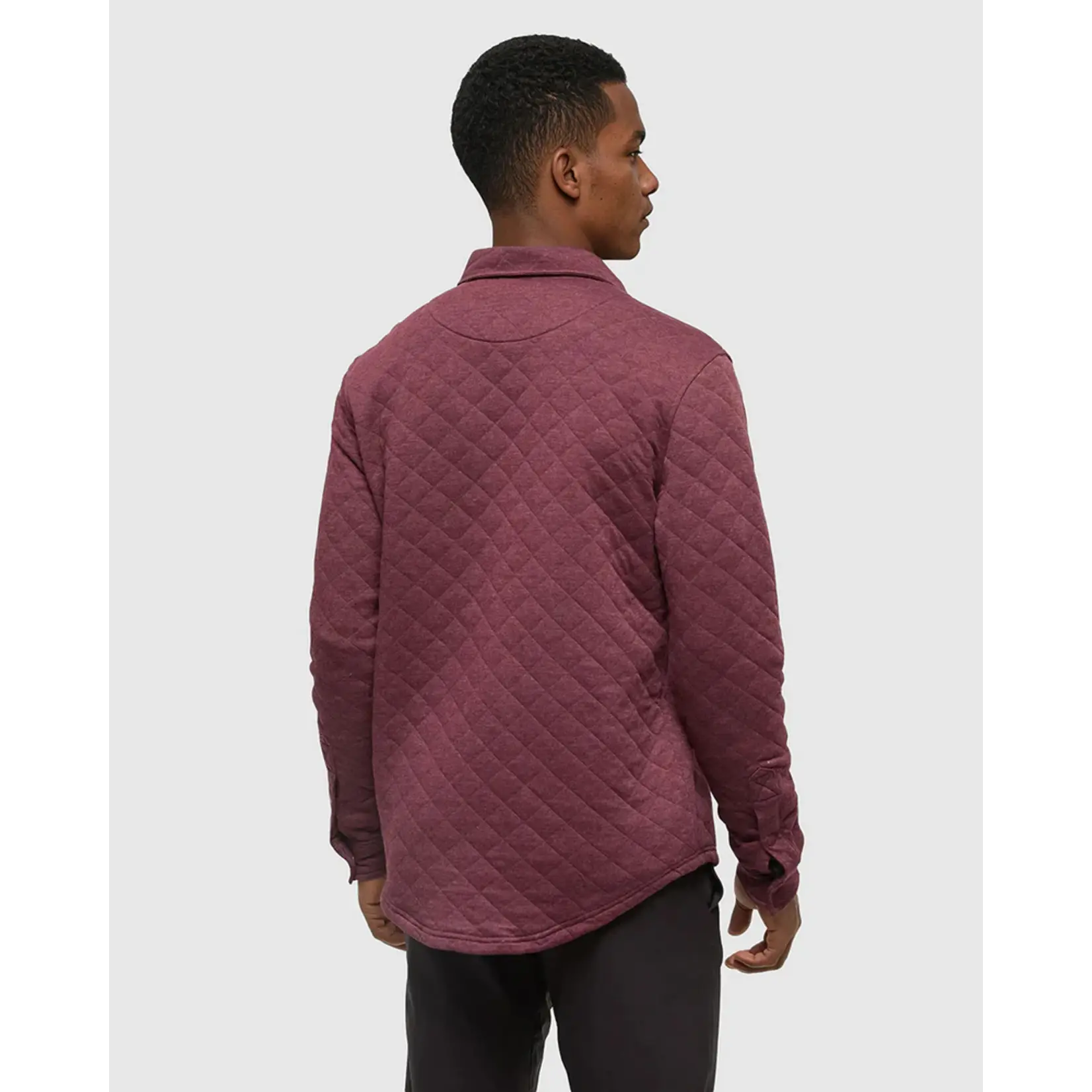 Tentree Men's Quilted Colville Shacket (Deep Burgundy Heather - Large)