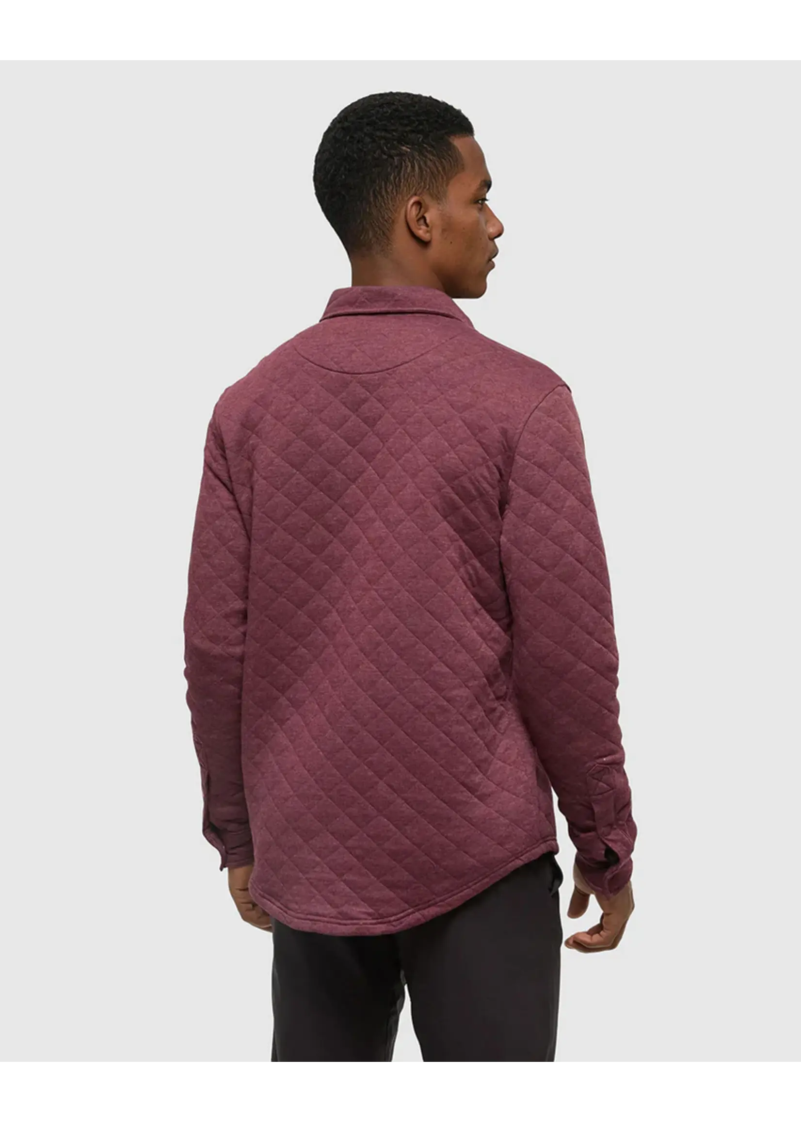 Tentree Men's Quilted Colville Shacket (Deep Burgundy Heather - Large)