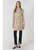 Black Tape Belted Trench Coat